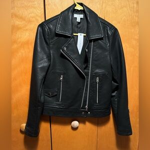 TopShop Vegan Leather black moto jacket
